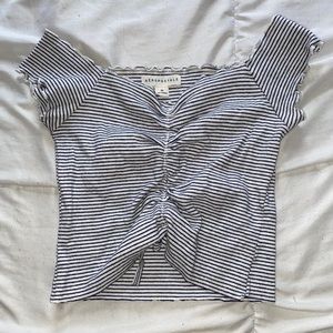 Black/White Striped Scrunched Top